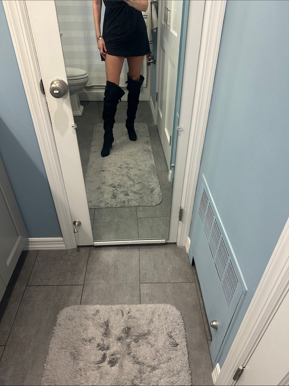 Kelsi Dagger Black Over-the-Knee Suede Boots